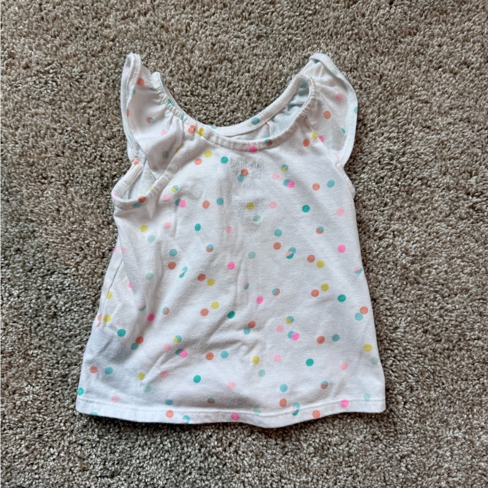 Baby Girl outfit Polka dot graphic Tanktop & Pink Leggings Set – Size 12 Months - Picture 5 of 7
